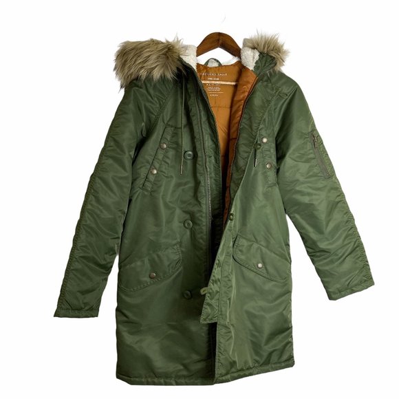 NEW American Eagle Womens Olive Green Parka! - Picture 4 of 5